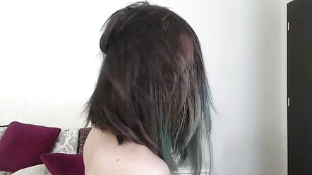 Playing with my hair and brushing it